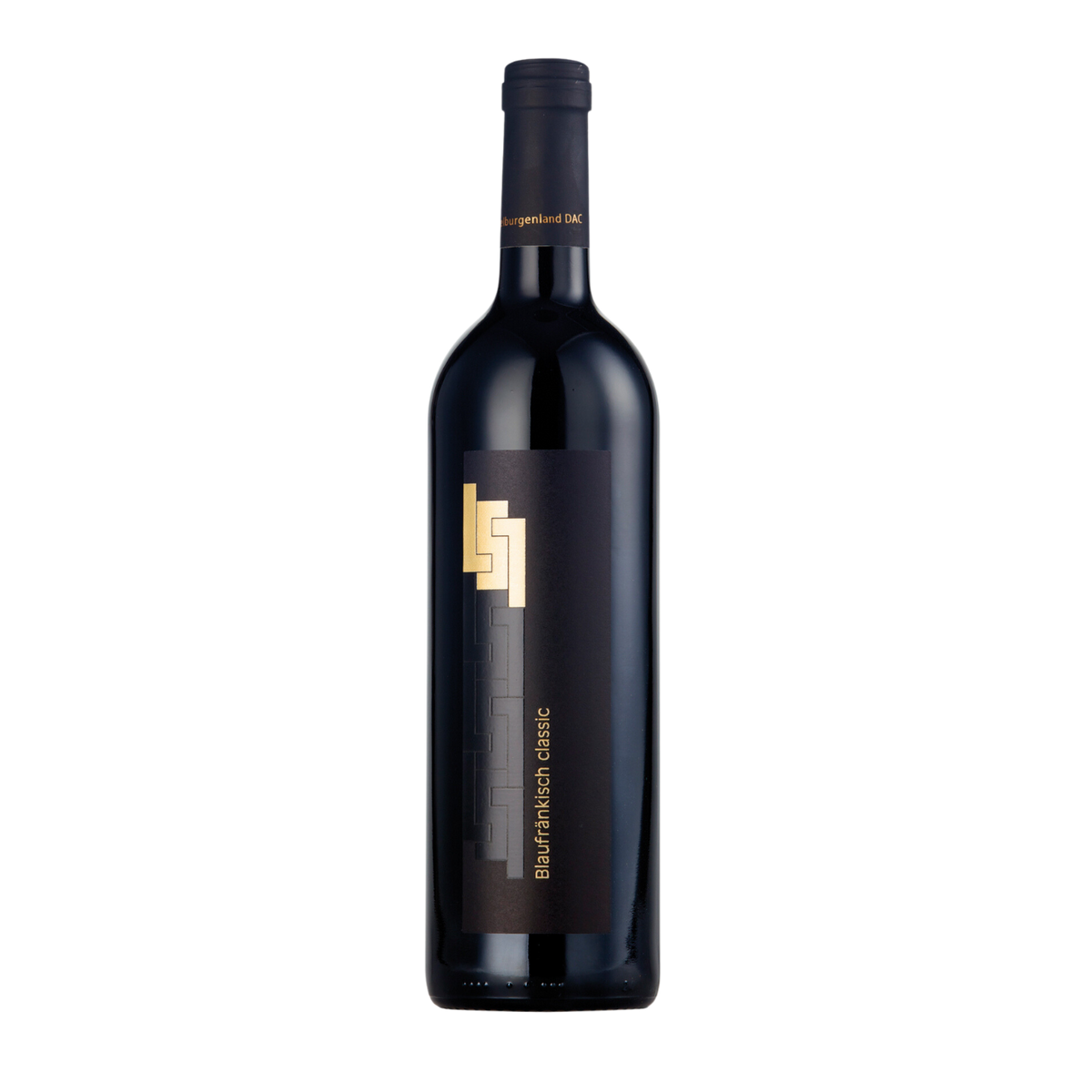 Flasche Blaufränkisch Mittelburgenland DAC classic mit goldenem Lang-Monogramm