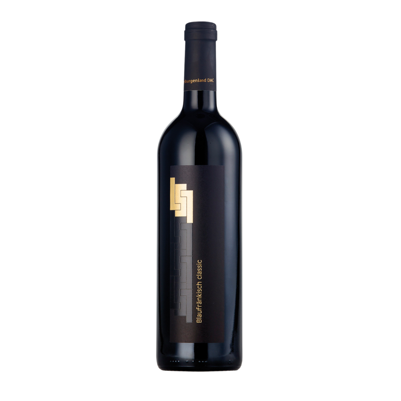 Flasche Blaufränkisch Mittelburgenland DAC classic mit goldenem Lang-Monogramm