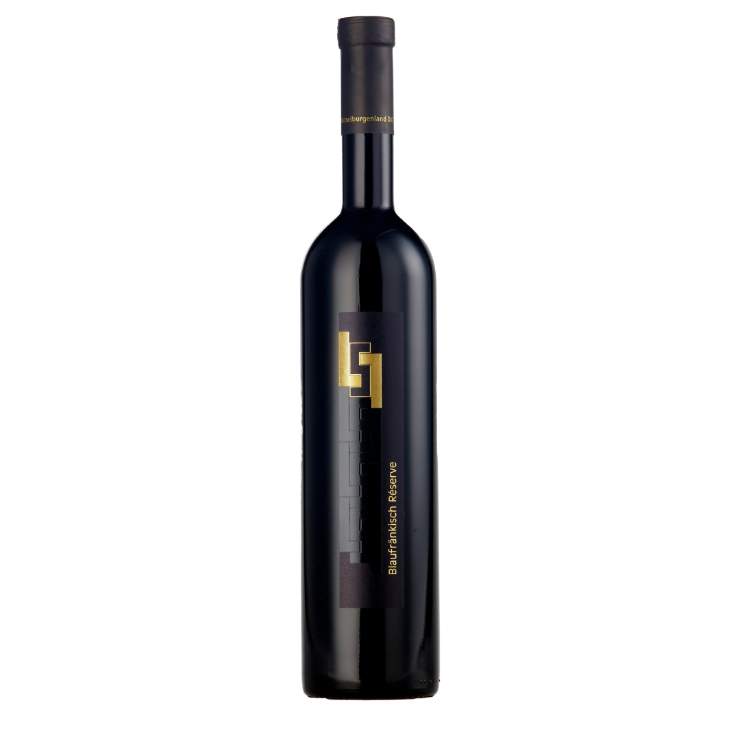 Flasche L1 Blaufränkisch Réserve mit goldenem Lang-Monogramm