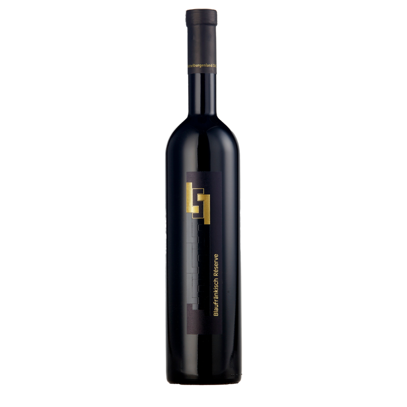 Flasche L1 Blaufränkisch Réserve mit goldenem Lang-Monogramm